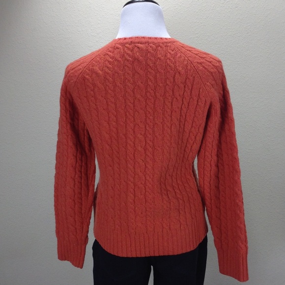 Gap Orange Crew Neck Cable Knit Sweater - Picture 3 of 6